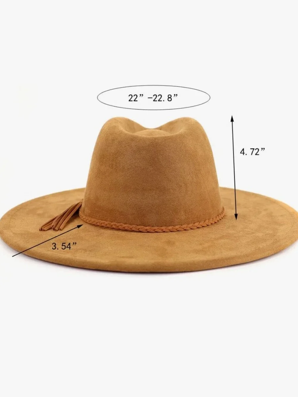 LIDHAY Wide Brim Western Suede Hat